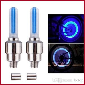 2 pieces Multicolour Tire Valve Cap Flashlight For Bike Car Cycle