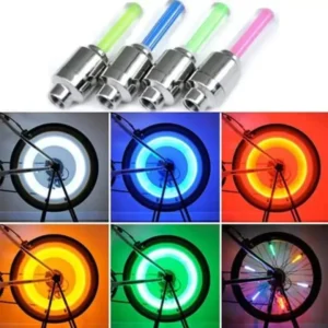 4 pieces Multicolour Tire Valve Cap Flashlight For Bike Car Cycle
